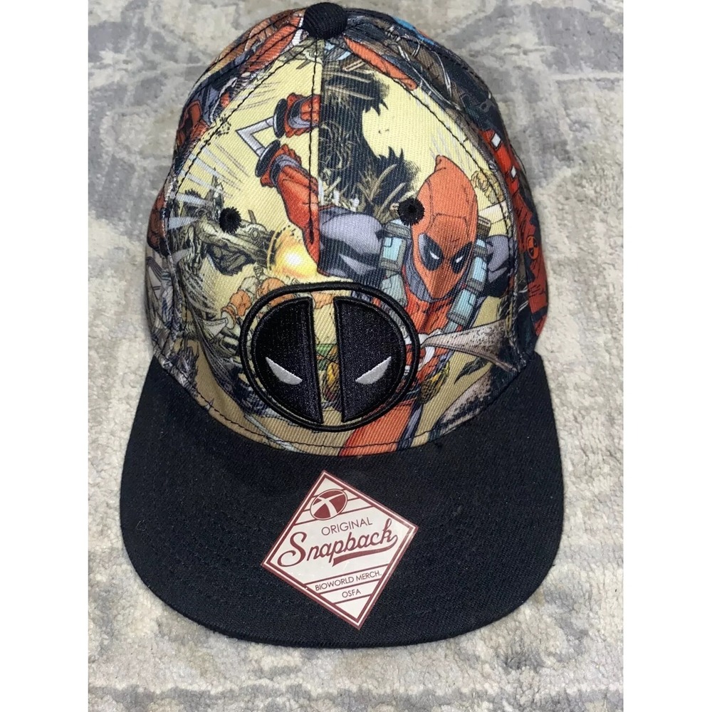 New‎ Deadpool Marvel Black Multi Snapback Adult Cap Hat Mens Adjustable